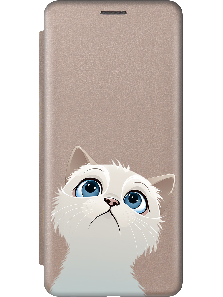 

Чехол-книжка на Samsung Galaxy A05s с принтом "Белый котик" золотой, Золотистый;белый, 776583711