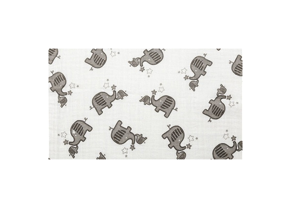 

Марлевка Peppy Embrace Elephants Silver 100x125 см 120 г/м2 100% хлопок, Белый