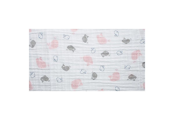 

Марлевка Peppy Embrace Whales Blush 100x125 см 120 г/м2 100% хлопок, Белый