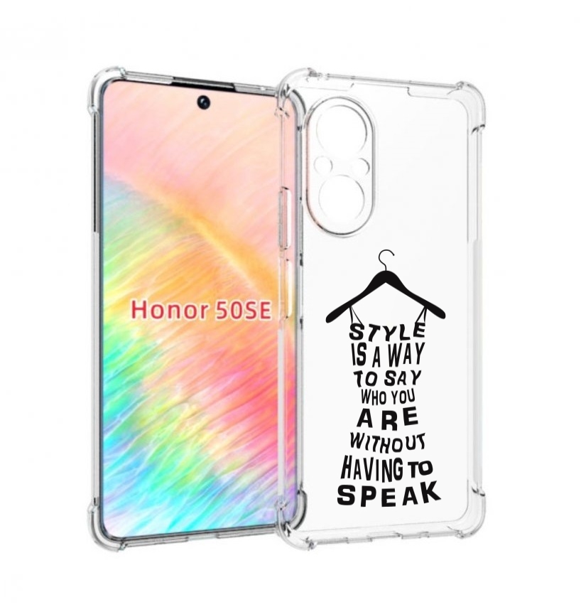 

Чехол бампер MyPads Сарафан-из-слов для Honor 50 SE противоударный, Прозрачный, Tocco