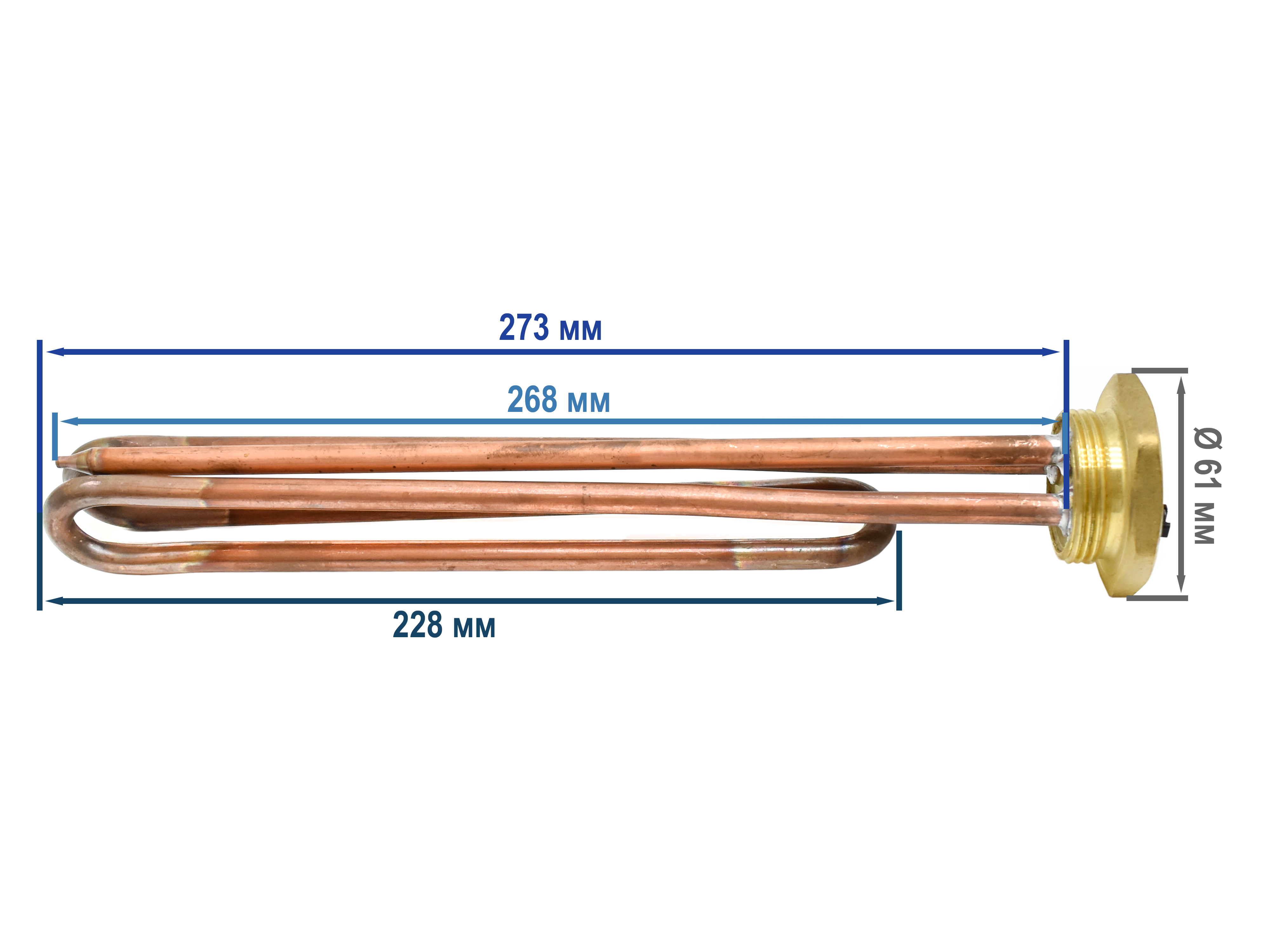 

ТЭН (нагревательный элемент) для водонагревателя, EKPARTS 182384 RCT 3000W TW3, Золотистый, 182384 МЕДЬ