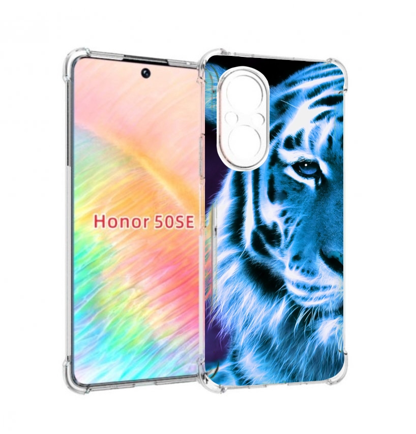 

Чехол бампер MyPads Половина-тигра мужской для Honor 50 SE проти, Прозрачный, Tocco
