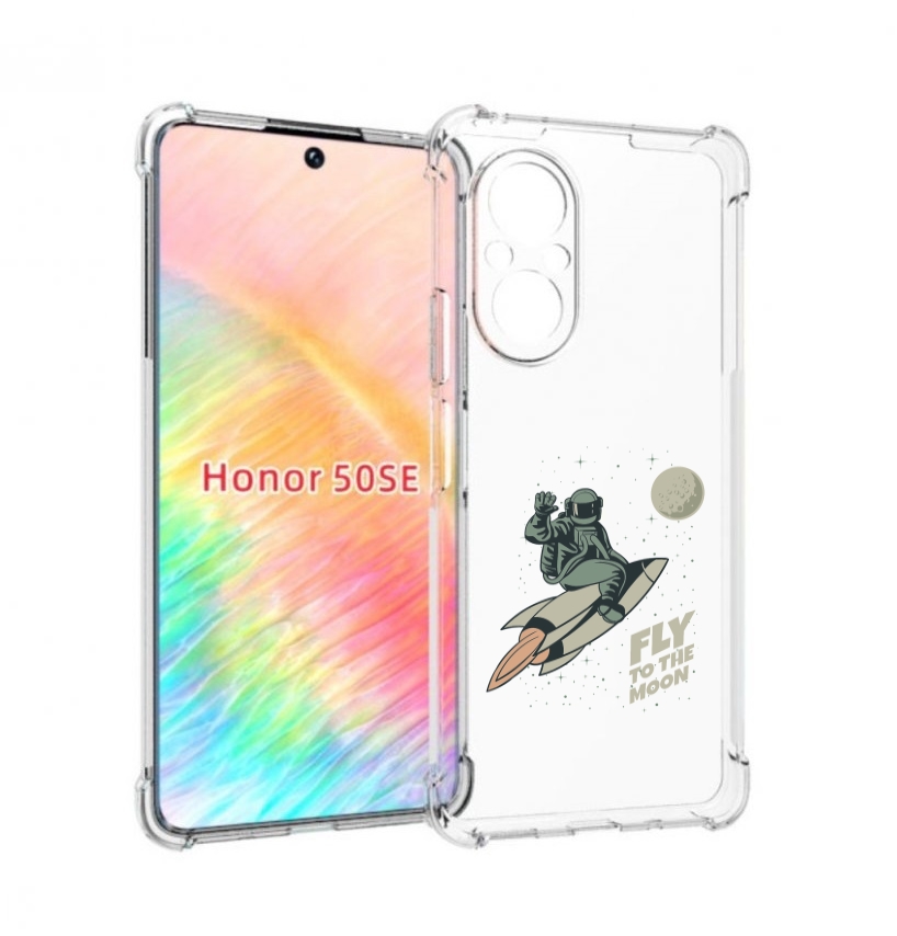 

Чехол бампер MyPads Полет-на-Луну для Honor 50 SE противоударный, Прозрачный, Tocco