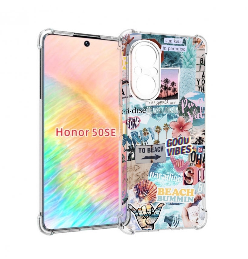 

Чехол бампер MyPads Пляжи-постер для Honor 50 SE противоударный, Прозрачный, Tocco