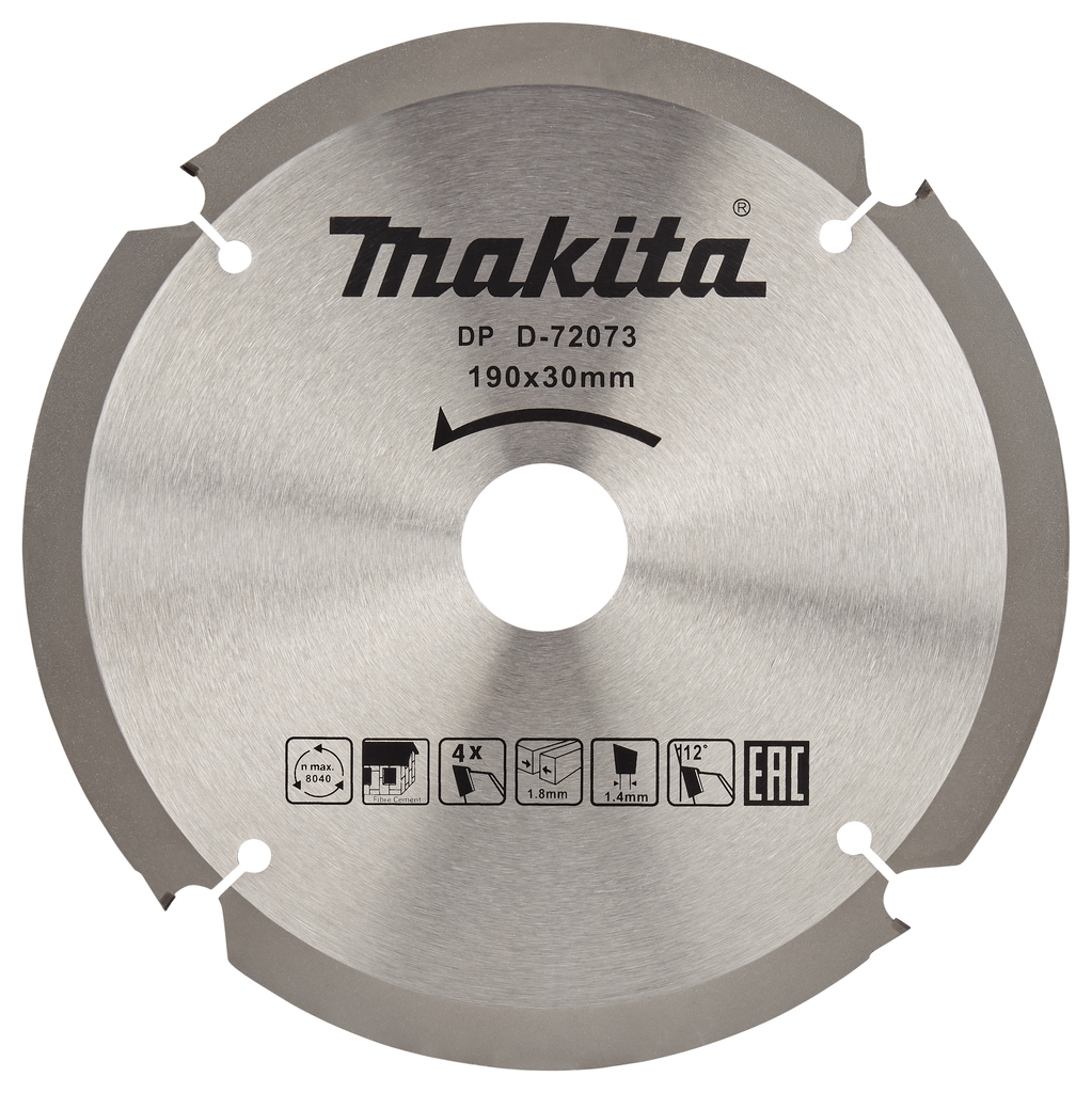 

Makita Пильный диск для цементноволокнистых плит, 190x30x1.4x4T D-72073