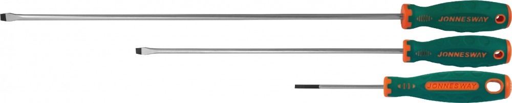 JONNESWAY D71S8500 Отвертка стержневая шлицевая ANTI-SLIP GRIP, SL8.0х500 мм отвертка ph1 80 мм jonnesway anti slip grip крестовая d71p180