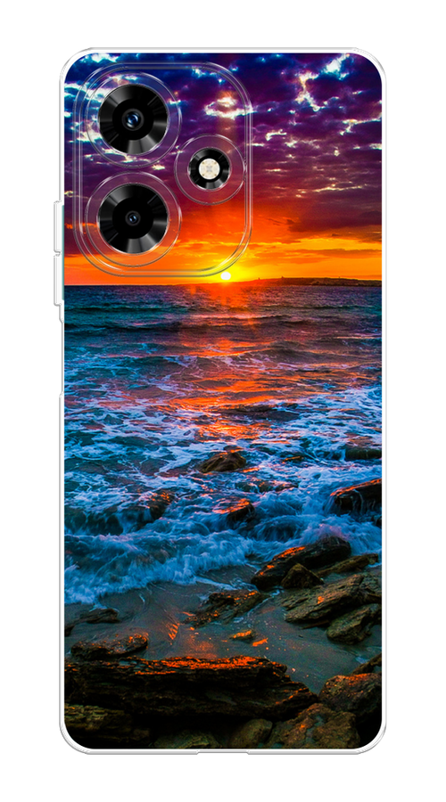 

Чехол на Infinix Hot 30 "Закат 1", Оранжевый;синий, 3104050-2