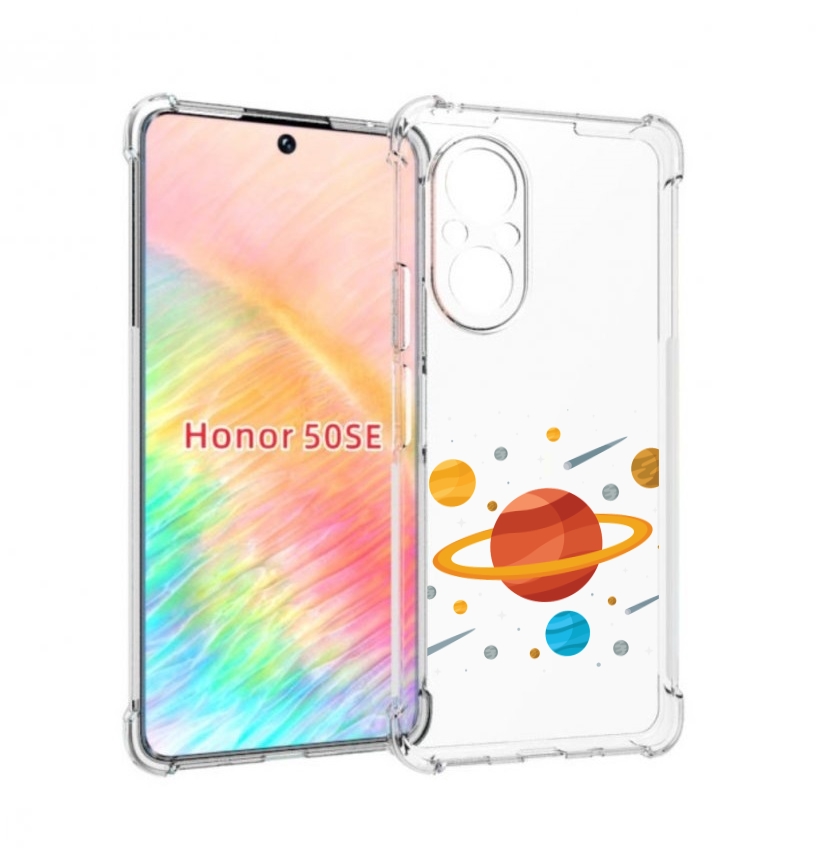 

Чехол бампер MyPads Планета-Сатурн для Honor 50 SE противоударный, Прозрачный, Tocco