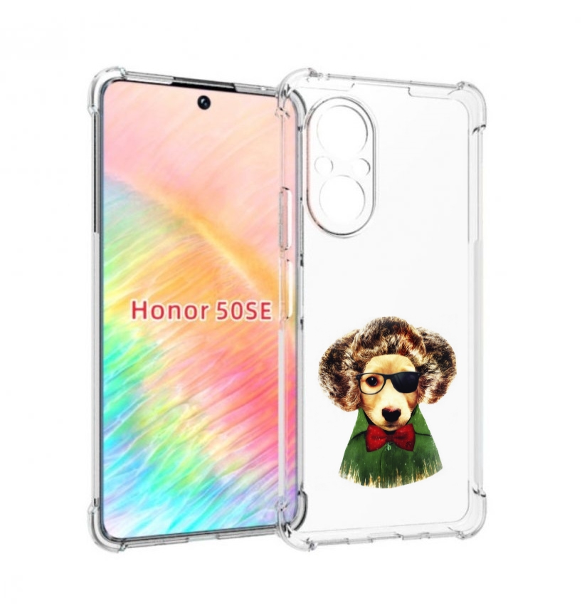 

Чехол бампер MyPads Пес в бабочке для Honor 50 SE противоударный, Прозрачный, Tocco