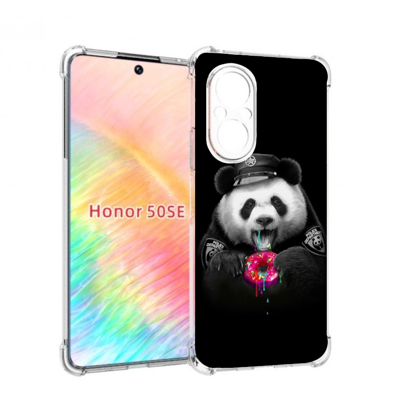 

Чехол бампер MyPads Панда-с-пончиком для Honor 50 SE противоударный, Прозрачный, Tocco