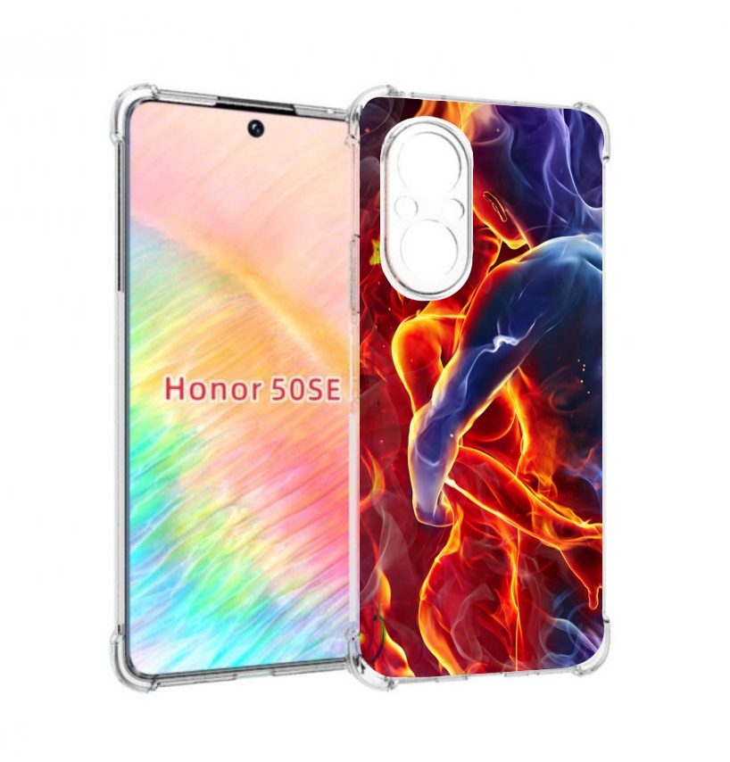 

Чехол бампер MyPads Огонь-вода для Honor 50 SE противоударный, Прозрачный, Tocco