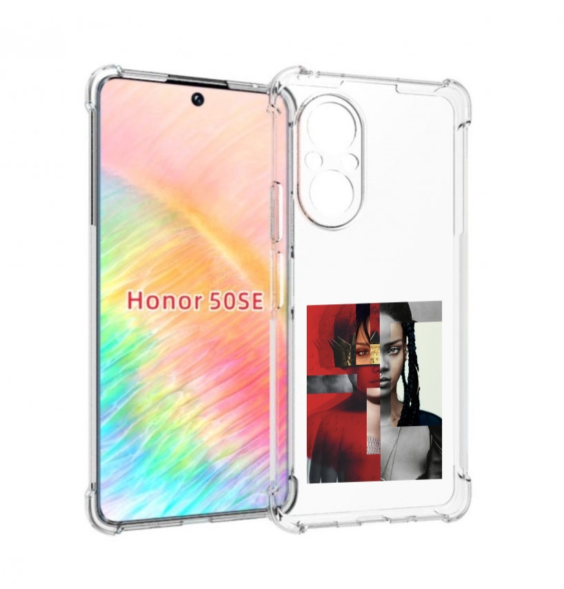 

Чехол бампер MyPads Обложка-Рианна для Honor 50 SE противоударный, Прозрачный, Tocco