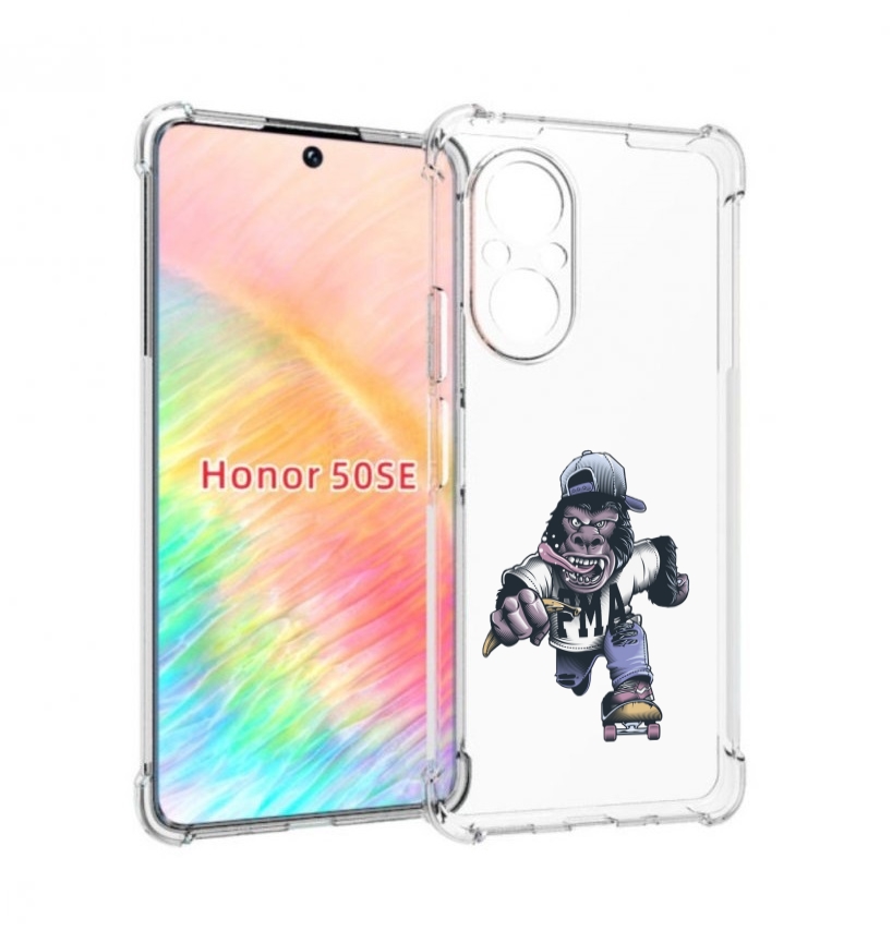 

Чехол бампер MyPads Обезьяна на скейте для Honor 50 SE противоуд, Прозрачный, Tocco