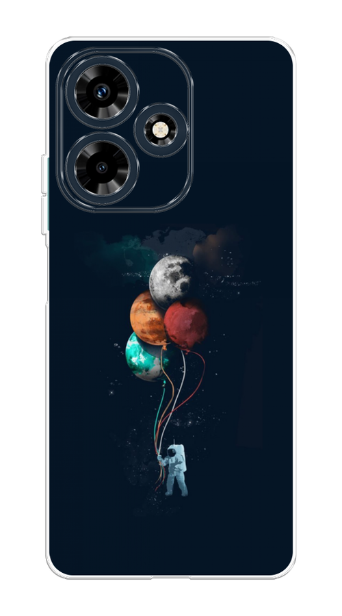 

Чехол на Infinix Hot 30 "Космонавт с шариками", Разноцветный, 3104050-4
