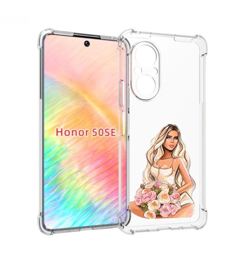 

Чехол бампер MyPads Нежная-девушка женский для Honor 50 SE проти, Прозрачный, Tocco