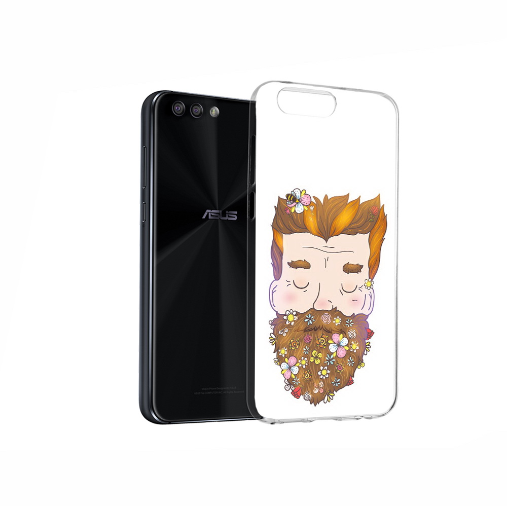 

Чехол MyPads Tocco для Asus ZenFone 4 мужчина с цветами в бороде, Прозрачный, Tocco
