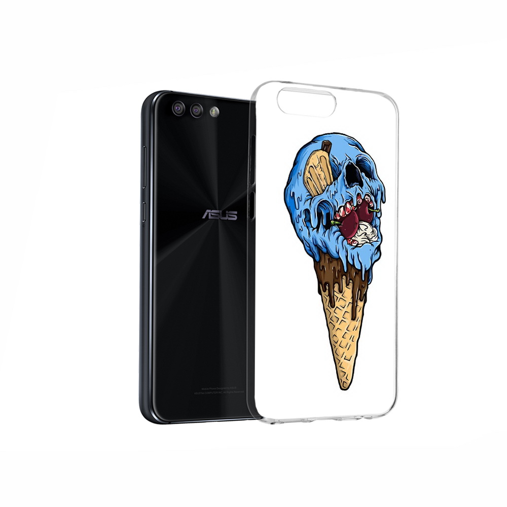 

Чехол MyPads Tocco для Asus ZenFone 4 мороженное череп, Прозрачный, Tocco