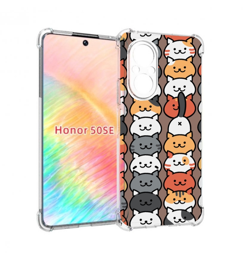 

Чехол бампер MyPads Найди-кота для Honor 50 SE противоударный, Прозрачный, Tocco