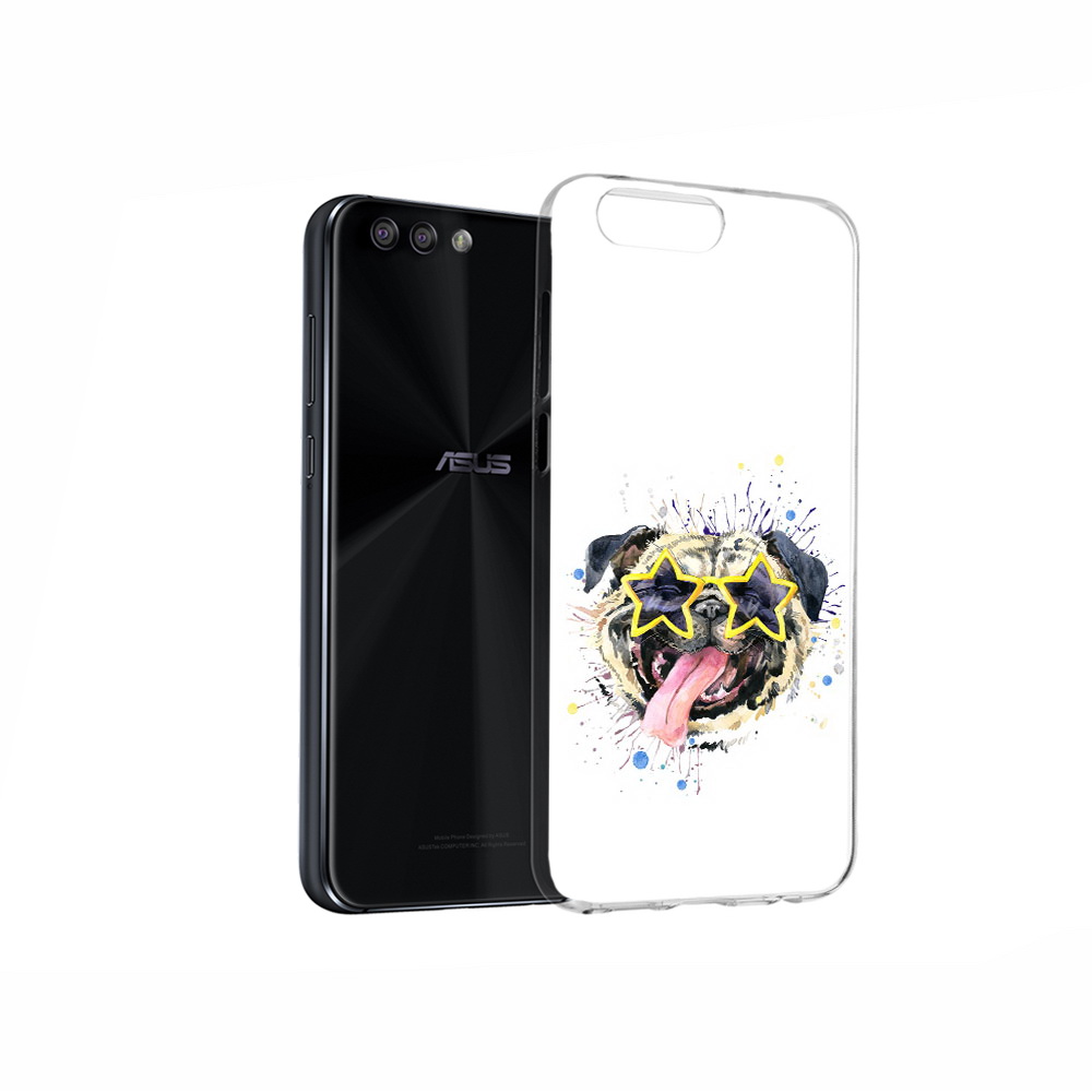 

Чехол MyPads Tocco для Asus ZenFone 4 мопс боксер, Прозрачный, Tocco