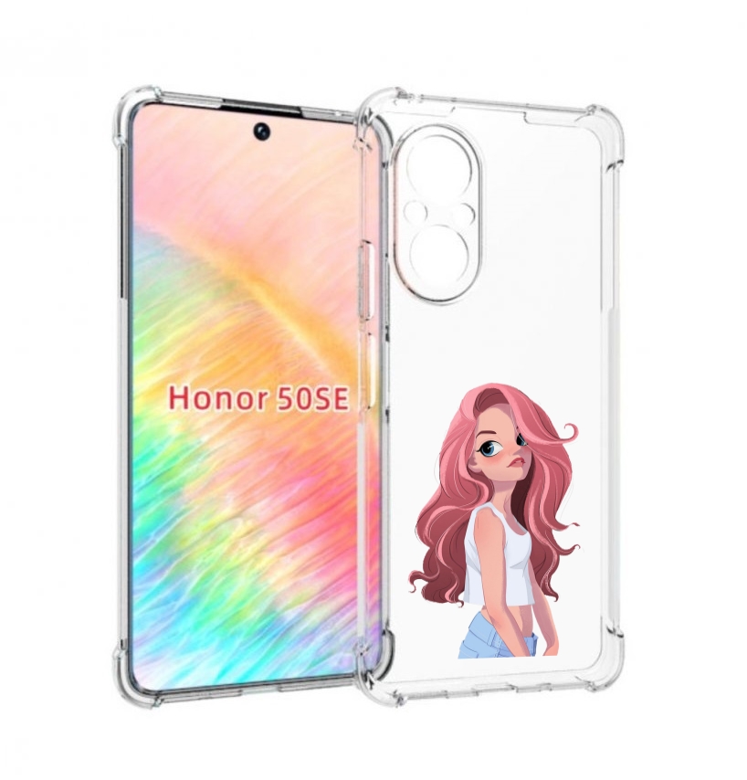 

Чехол бампер MyPads Мультяшный-арт-девушки женский для Honor 50, Прозрачный, Tocco