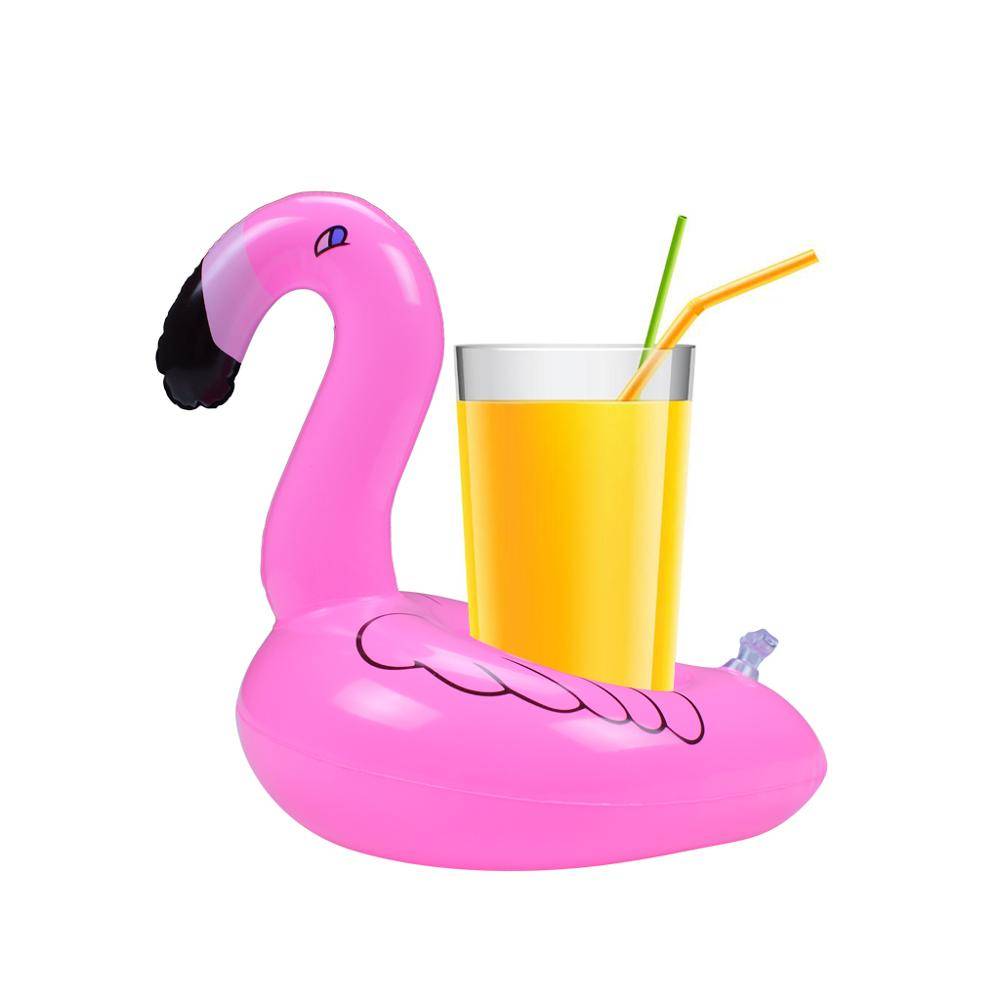 фото Пляжный надувной подстаканник для напитков в бассейн baziator фламинго розовый