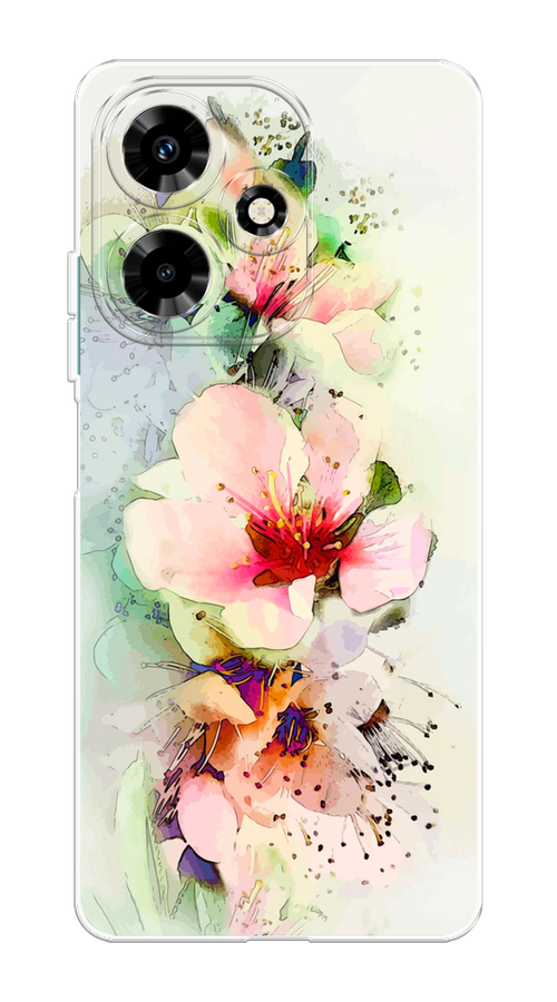 

Чехол на Infinix Hot 30 "Нежные цветы", Зеленый;розовый, 3104050-2