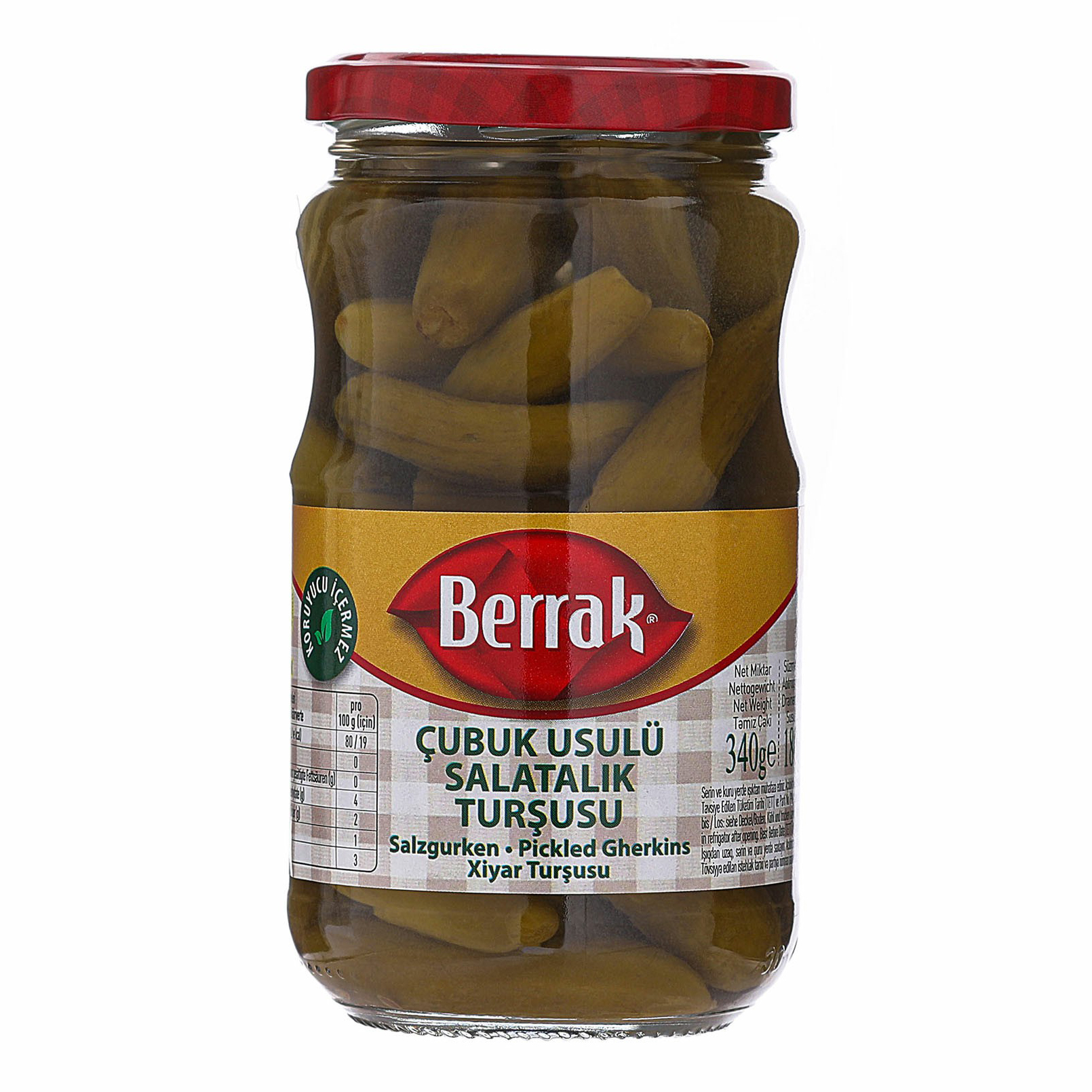 

Огурцы корнишоны Berrak гладкие маринованные 370 мл