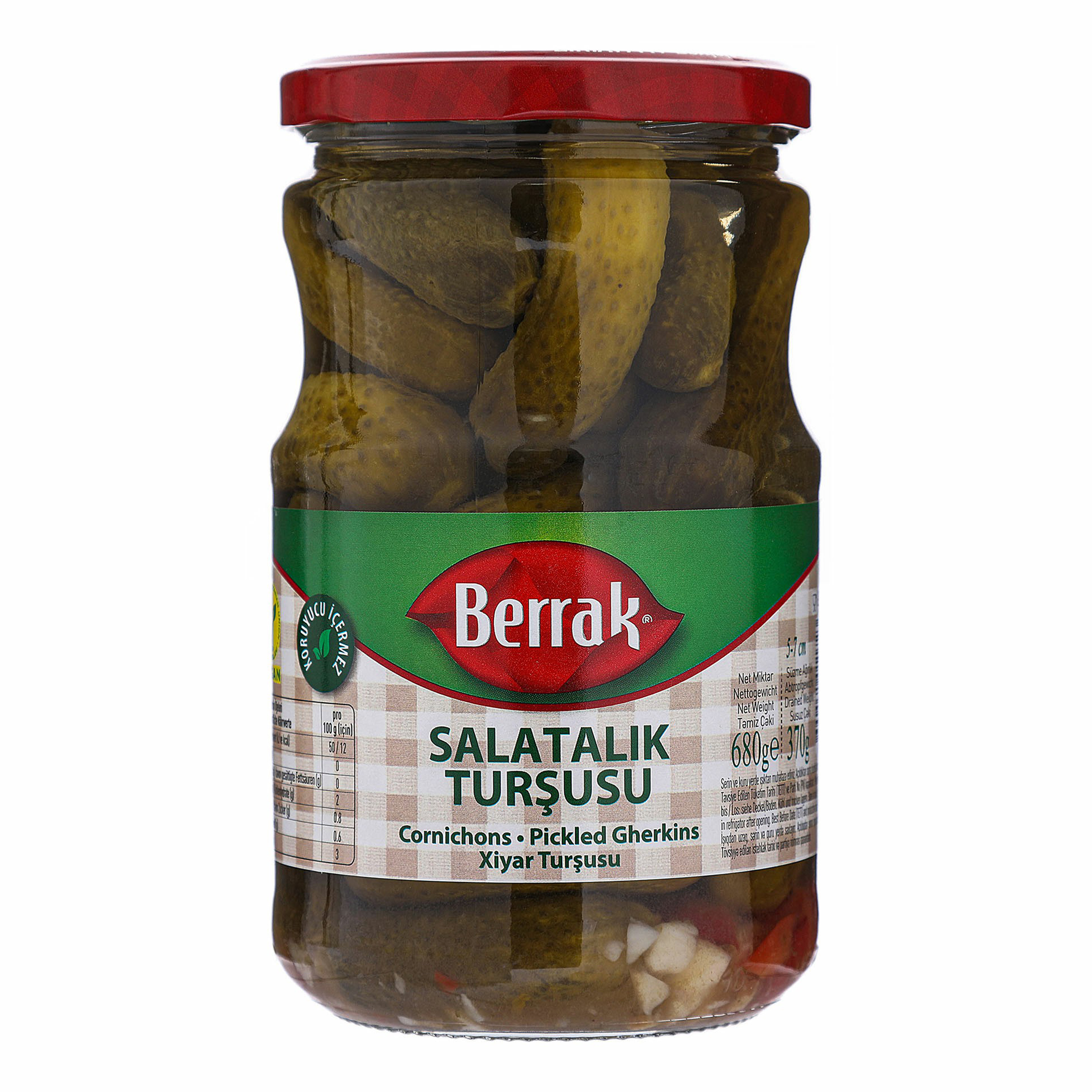 

Огурцы корнишоны Berrak маринованные 720 мл