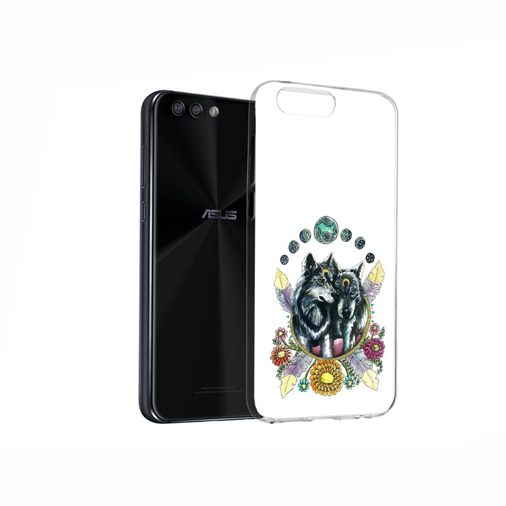 Чехол MyPads Tocco для Asus ZenFone 4 красивые волки абстракция
