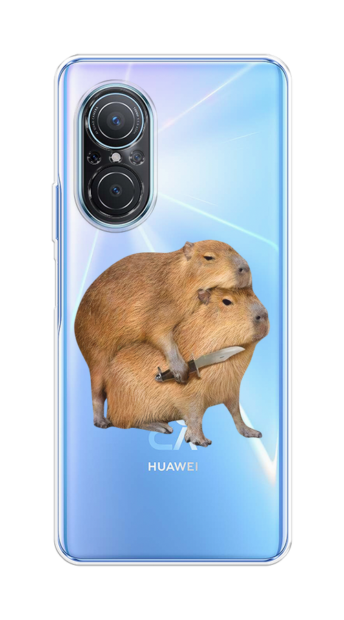 

Чехол на Huawei Nova 9 SE "Капибара с ножом", Бежевый, 6107250-1