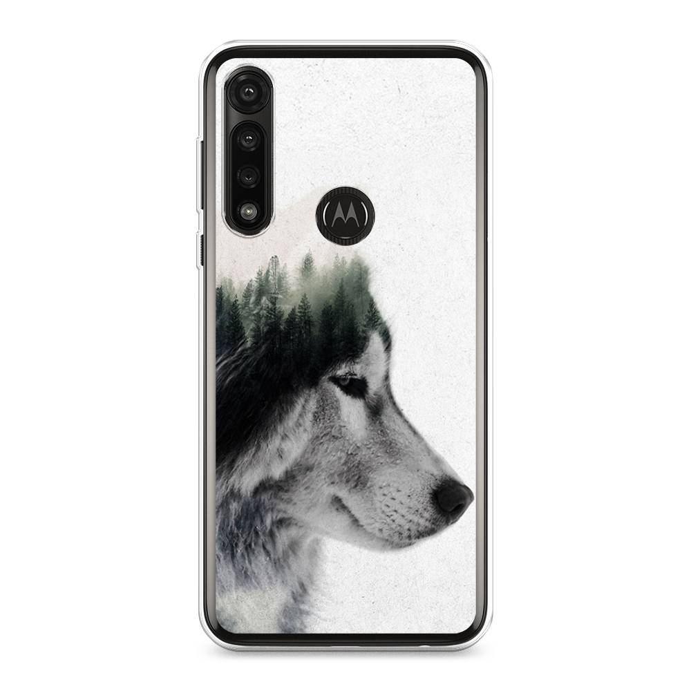 

Чехол на Motorola Moto G Power 2020 "Волк лес", Серый;белый, 242650-1