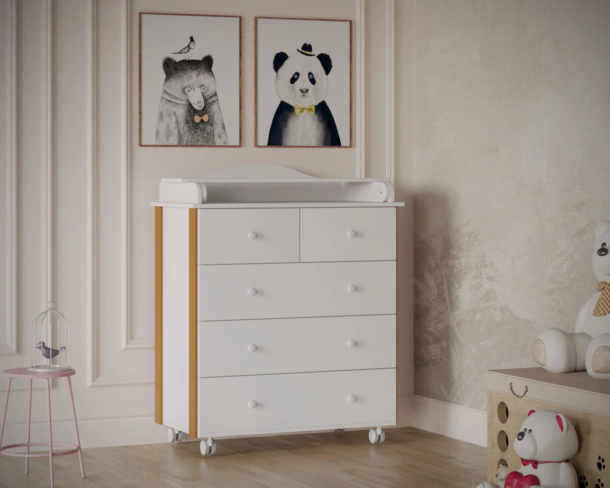 Комод детский пеленальный DALLAS белый-бук