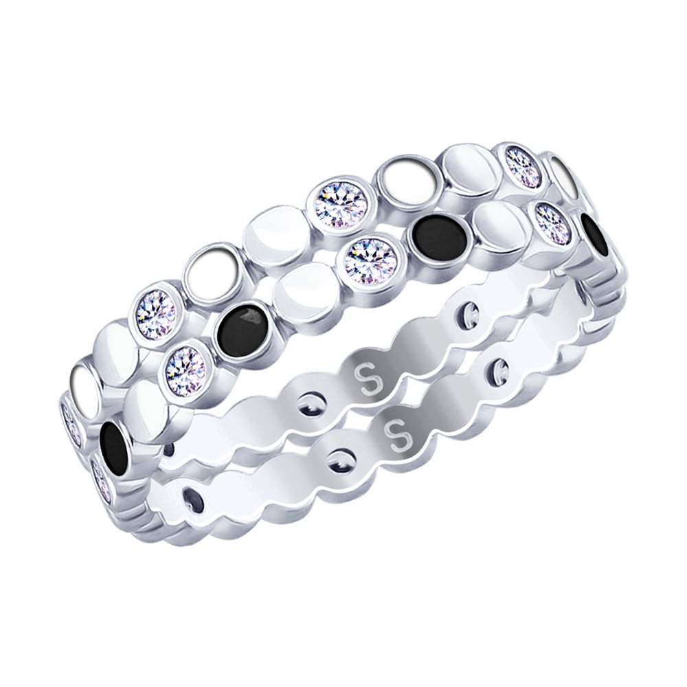 

Кольцо из серебра р. 20,5 SOKOLOV 94012893, фианит\эмаль, 94012893