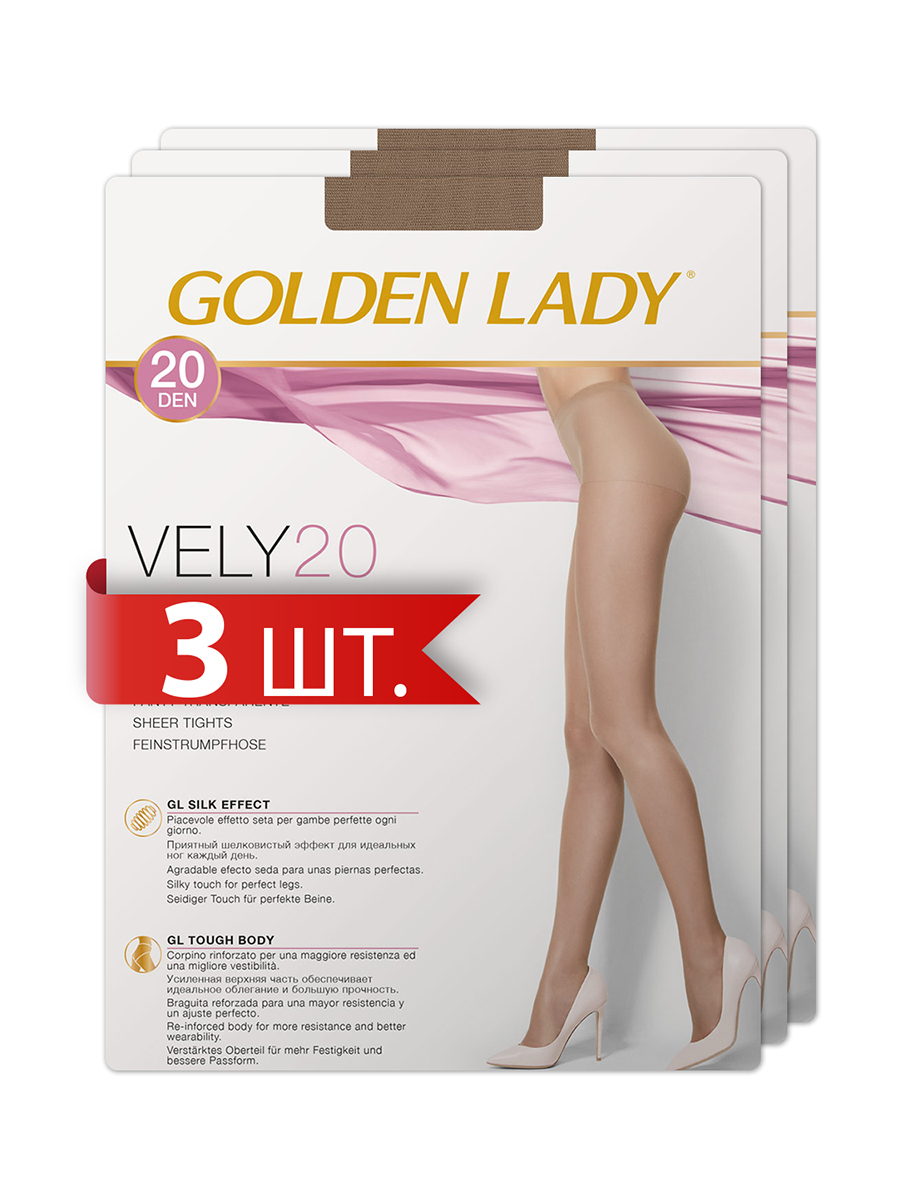 

Комплект колготок Golden Lady VELY 20 playa (L, Бежевый, VELY 20 (спайка 3 шт.)