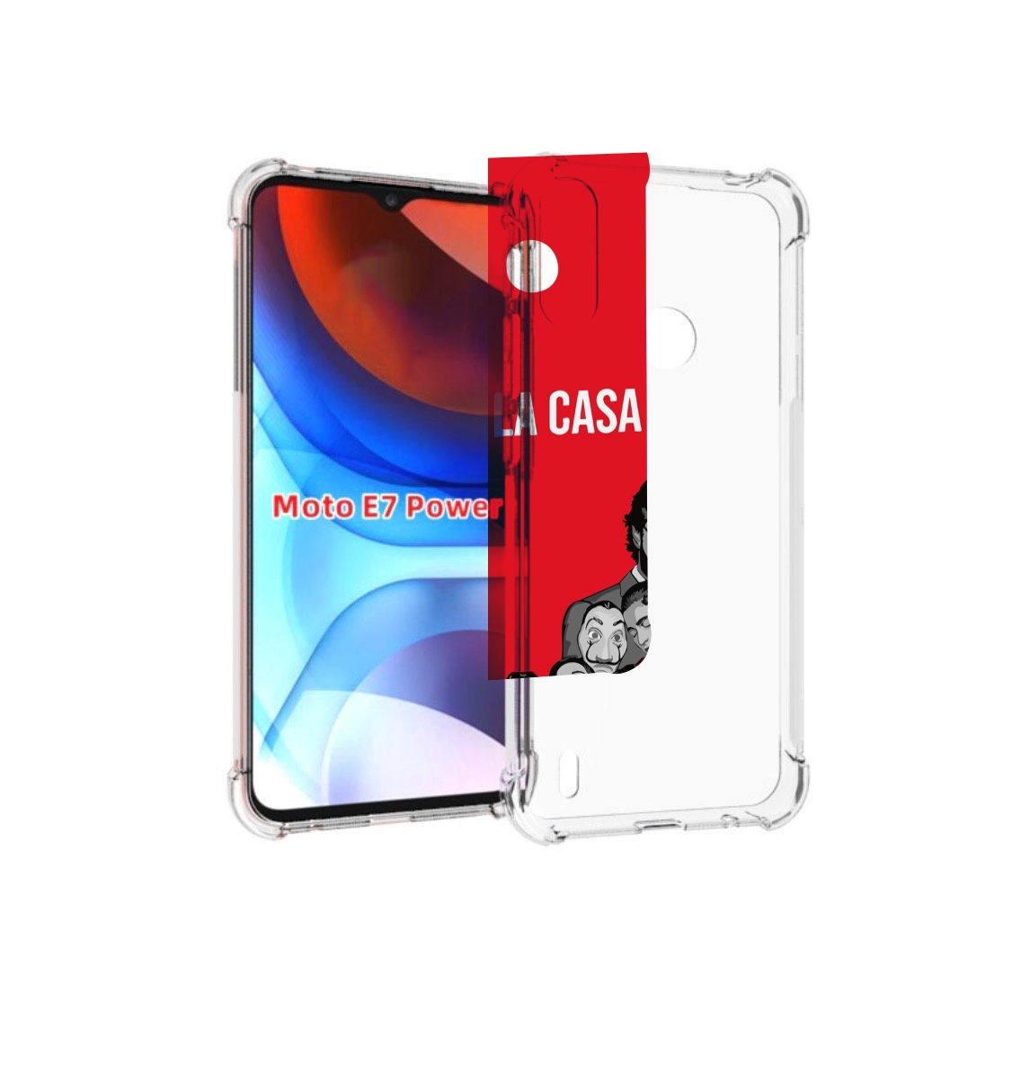 

Чехол MyPads бумажный-дом-команда для Motorola Moto E7 Power, Прозрачный, Tocco