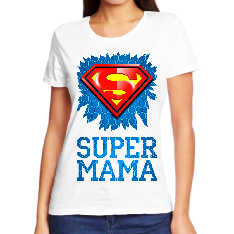 

Футболка женская белая 42 р-р супер мама, Белый, fzh_super_mama