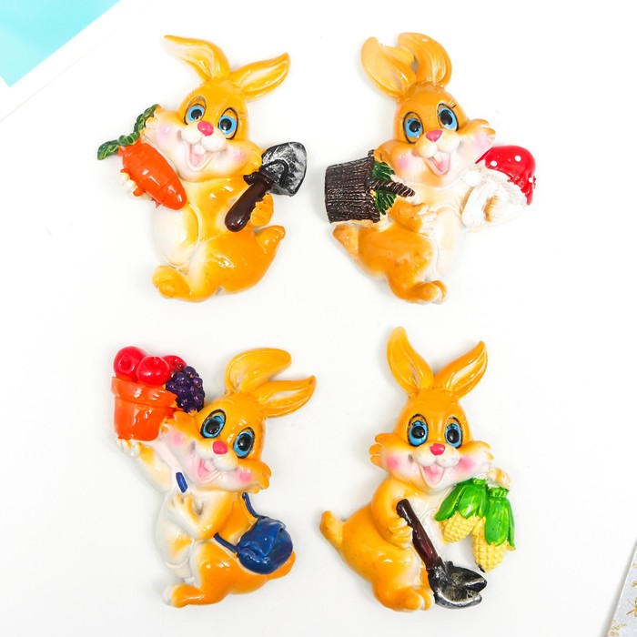 

Магнит полистоун "Зайчик-садовод" МИКС 8х5,5 см