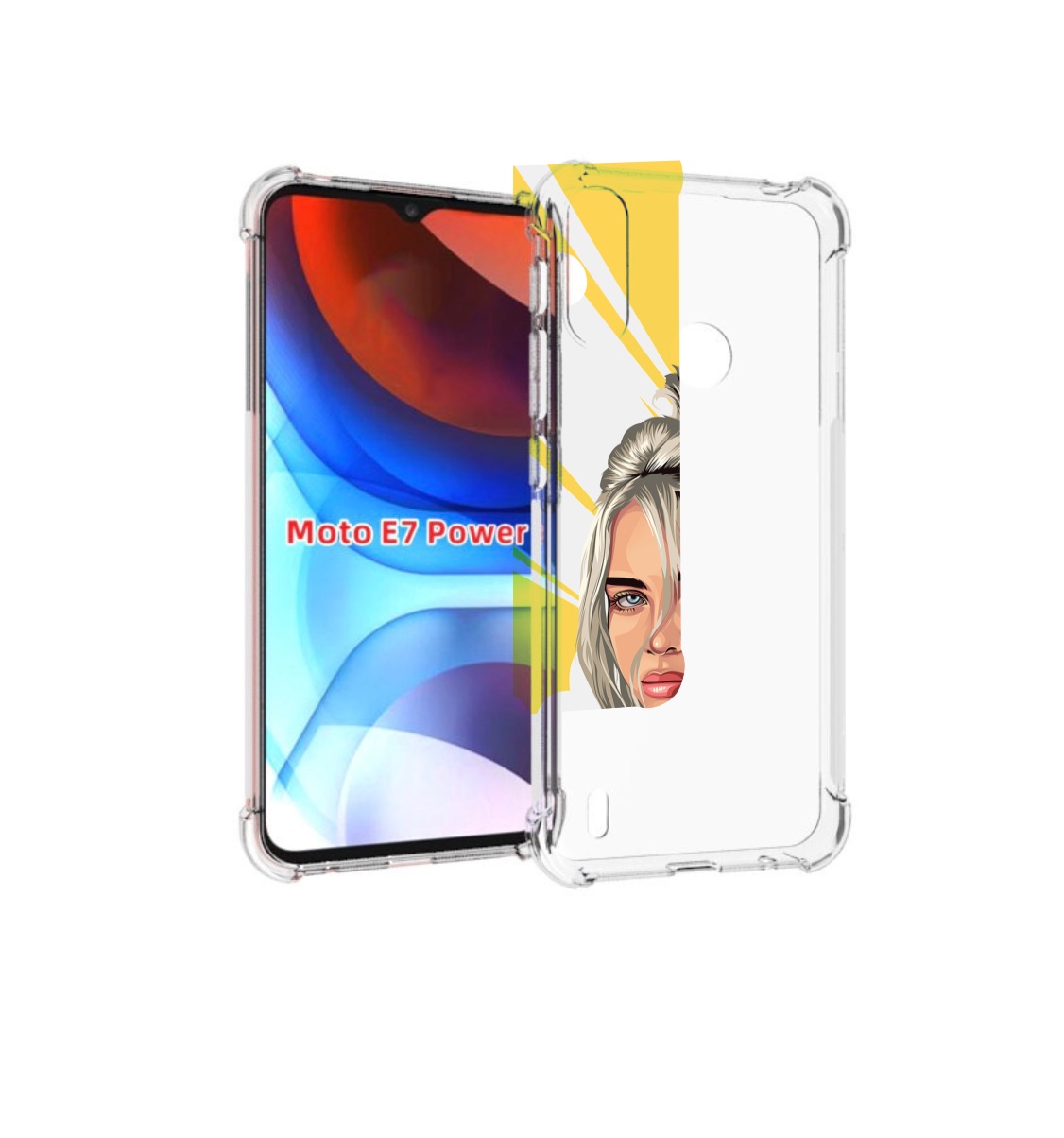 

Чехол MyPads билли-айлиш-в-куртке для Motorola Moto E7 Power, Прозрачный, Tocco
