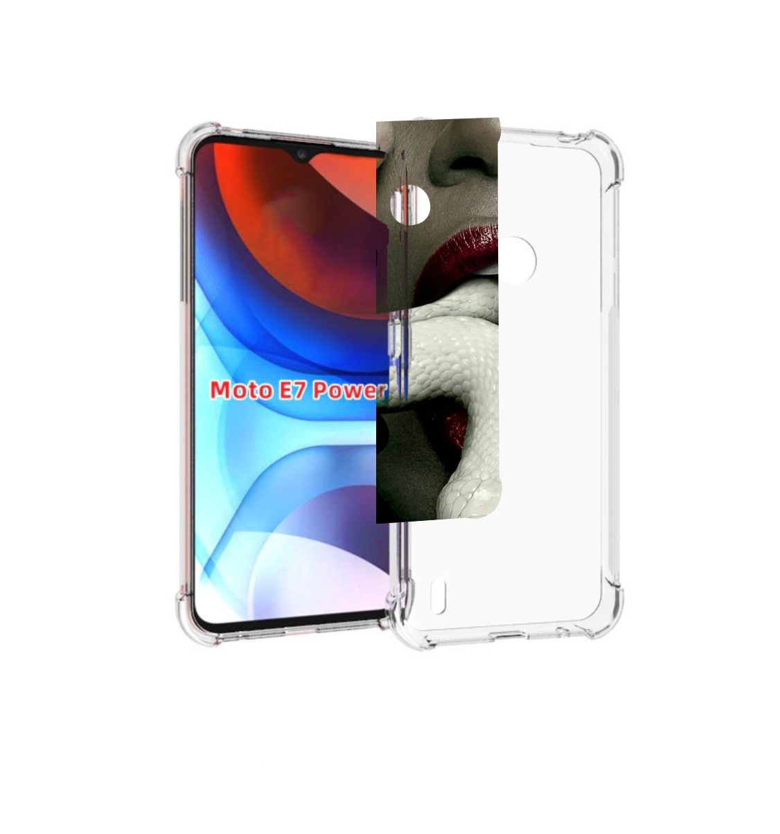 

Чехол MyPads белая-змея для Motorola Moto E7 Power, Прозрачный, Tocco