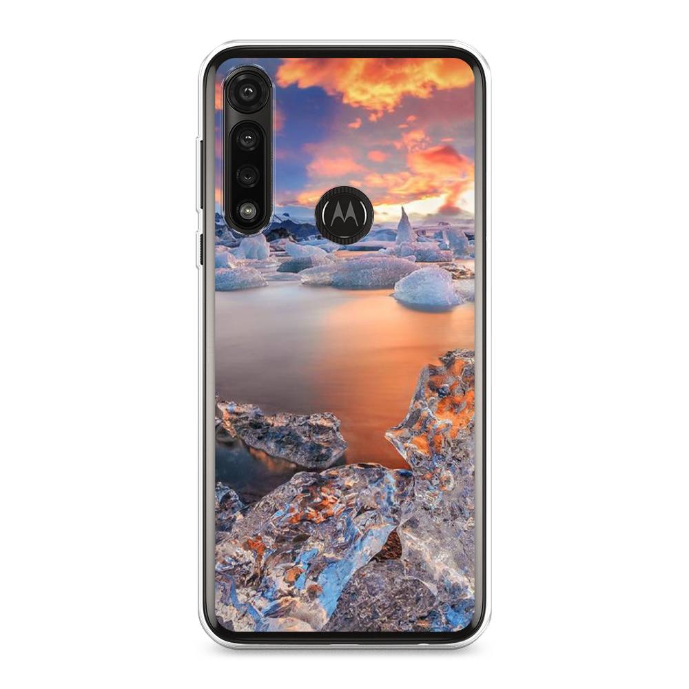 

Чехол на Motorola Moto G Power 2020 "Ледники", Синий;оранжевый, 242650-2