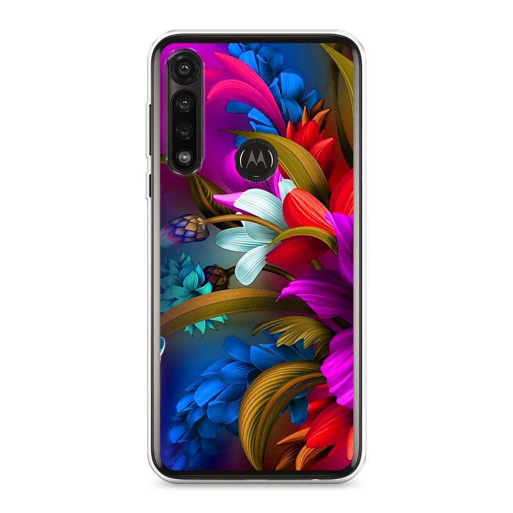 

Чехол на Motorola Moto G Power 2020 "Фантастические цветы", Фиолетовый;красный;синий, 242650-2
