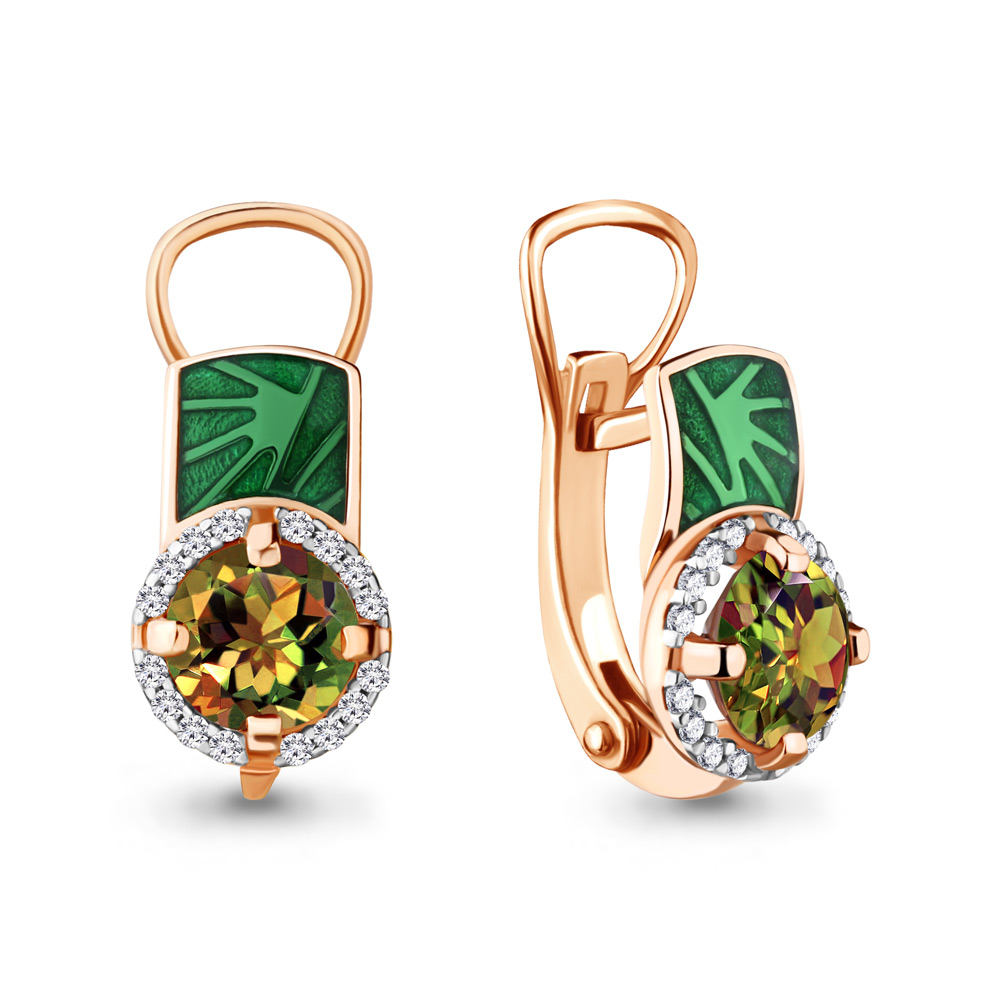 

Серьги из серебра с фианитом Aquamarine 4464119А_925_з, 4464119А_925_з