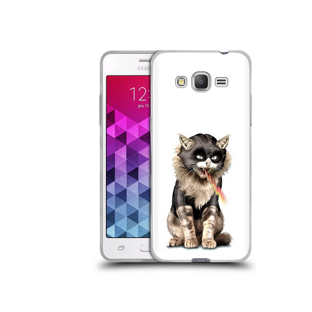 

Чехол MyPads Tocco для Samsung Galaxy Grand Prime дьяволский кот, Прозрачный, Tocco