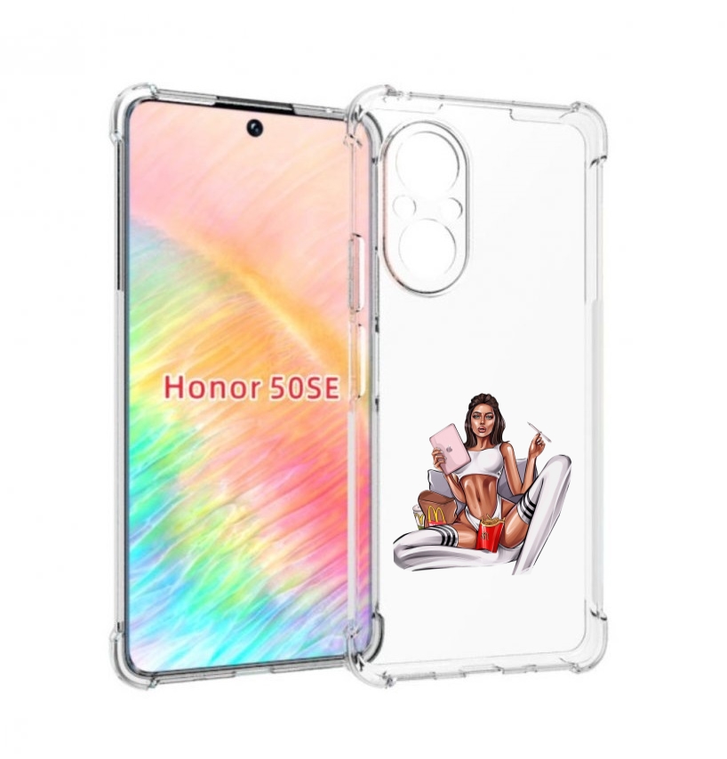 

Чехол бампер MyPads Модная-иллюстрация-девушки женский для Honor, Прозрачный, Tocco