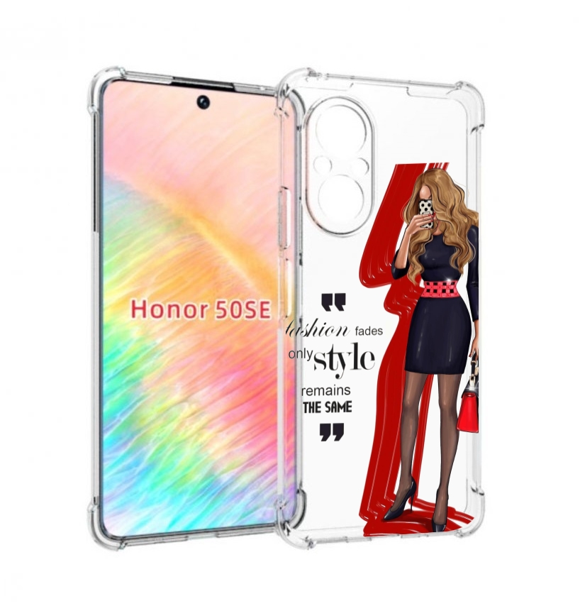 

Чехол бампер MyPads Модная-девушка женский для Honor 50 SE проти, Прозрачный, Tocco