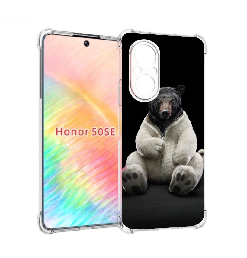 

Чехол бампер MyPads Медведь-бурый-белый для Honor 50 SE противоу, Прозрачный, Tocco