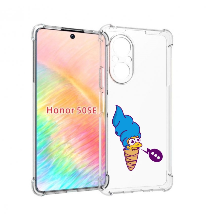 

Чехол бампер MyPads Мардж-рожок для Honor 50 SE противоударный, Прозрачный, Tocco
