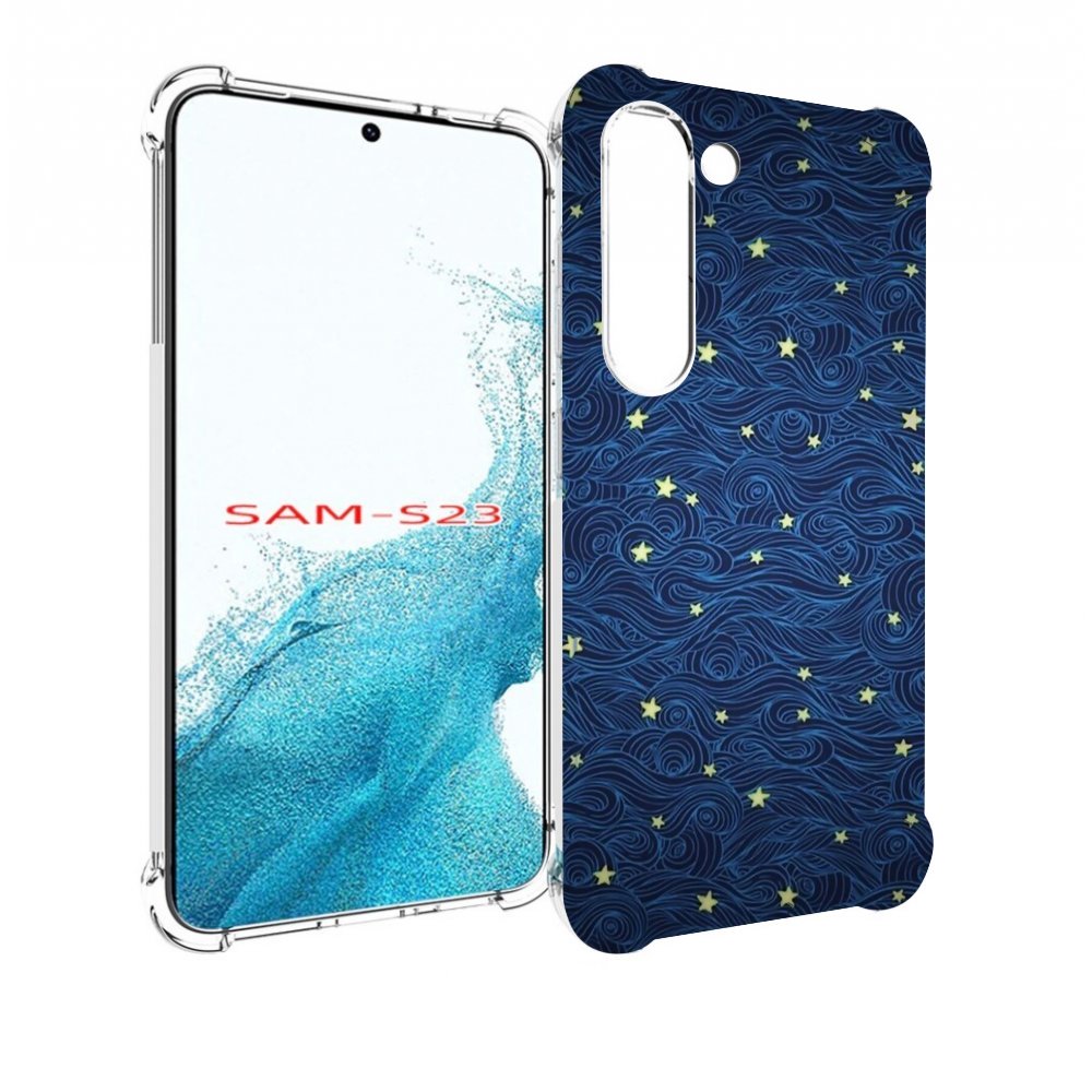 

Чехол MyPads волны с звездами акварель для Samsung Galaxy S23, Прозрачный, Tocco