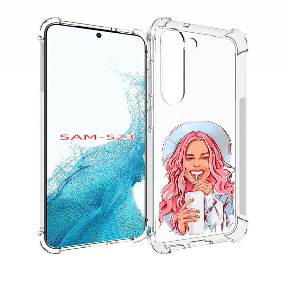 

Чехол MyPads веселая-девушка-модель женский для Samsung Galaxy S23, Прозрачный, Tocco