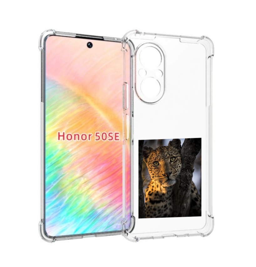 

Чехол бампер MyPads Леопард для Honor 50 SE противоударный, Прозрачный, Tocco